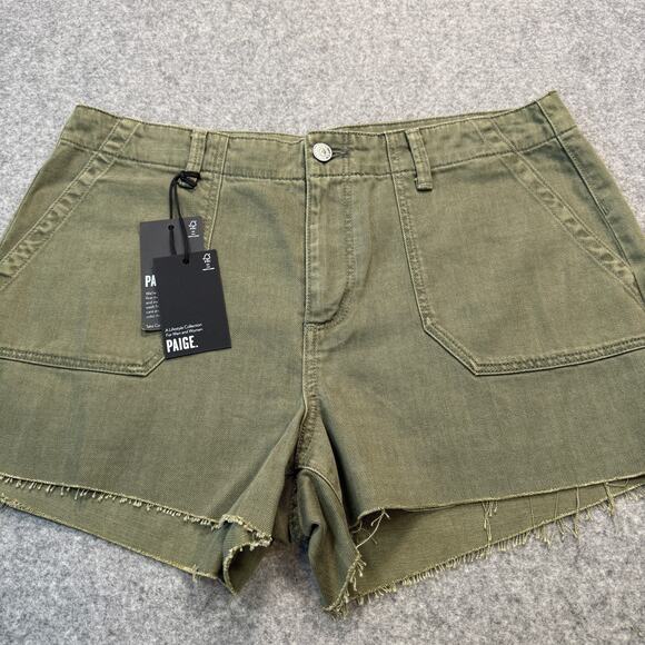 Women's Paige Mayslie Utility Short Vintage Ivy Green Size 32 NEW